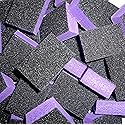 PrettyClaw | 40pc Mini Disposable Nail Buffer Blocks 80/80 Black Grit Purple Buffing Sanding Nail File 2 Sided