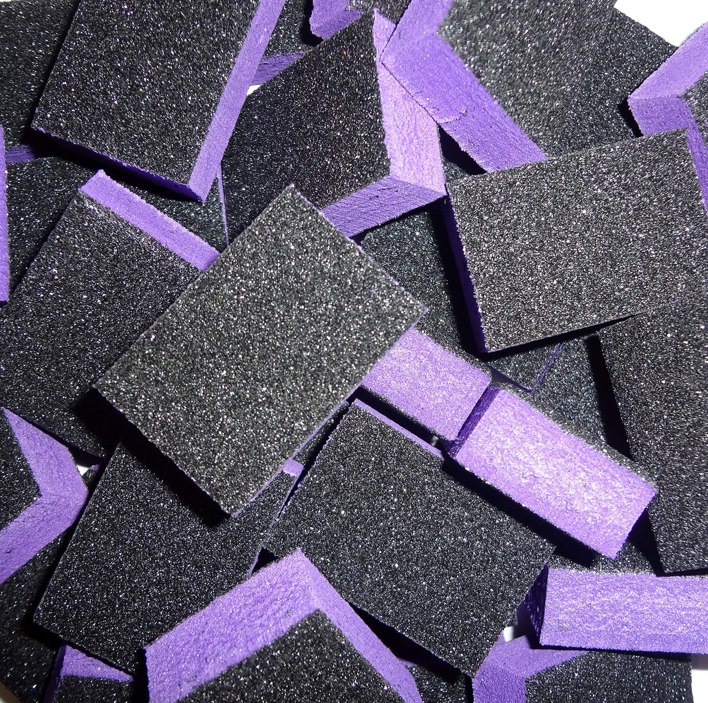 PrettyClaw | 40pc Mini Disposable Nail Buffer Blocks 80/80 Black Grit Purple Buffing Sanding Nail File 2 Sided