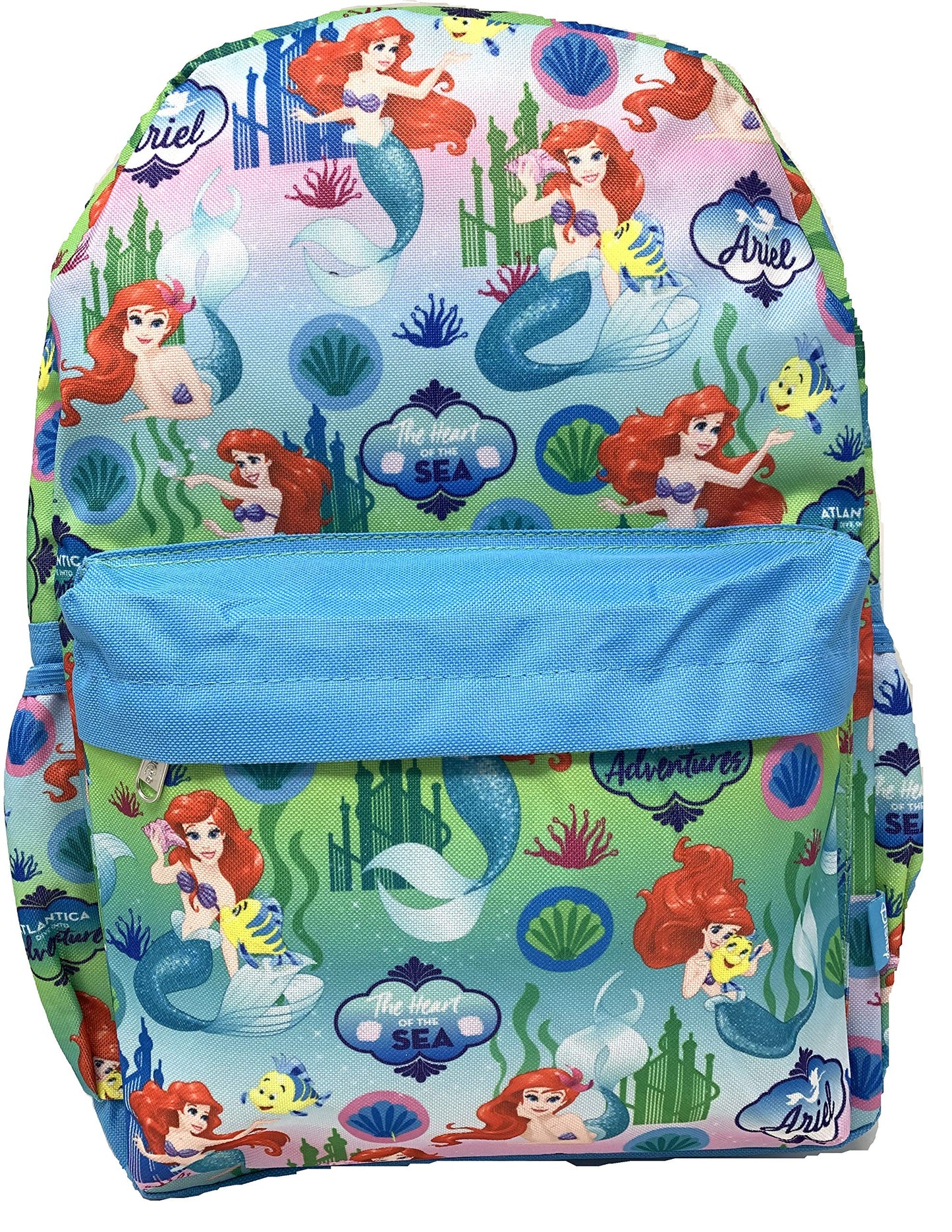 Disney Princess Ariel Mermaid Ariel Allover Print 16" Girls Large Backpack