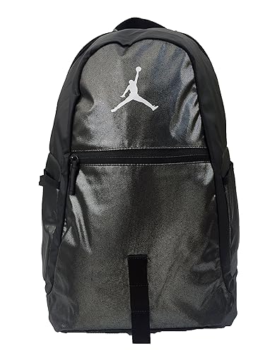 Nike Michael Jordan Air Jumpman Backpack Bookbag, BLACK/SILVER LAPTOP STORAGE