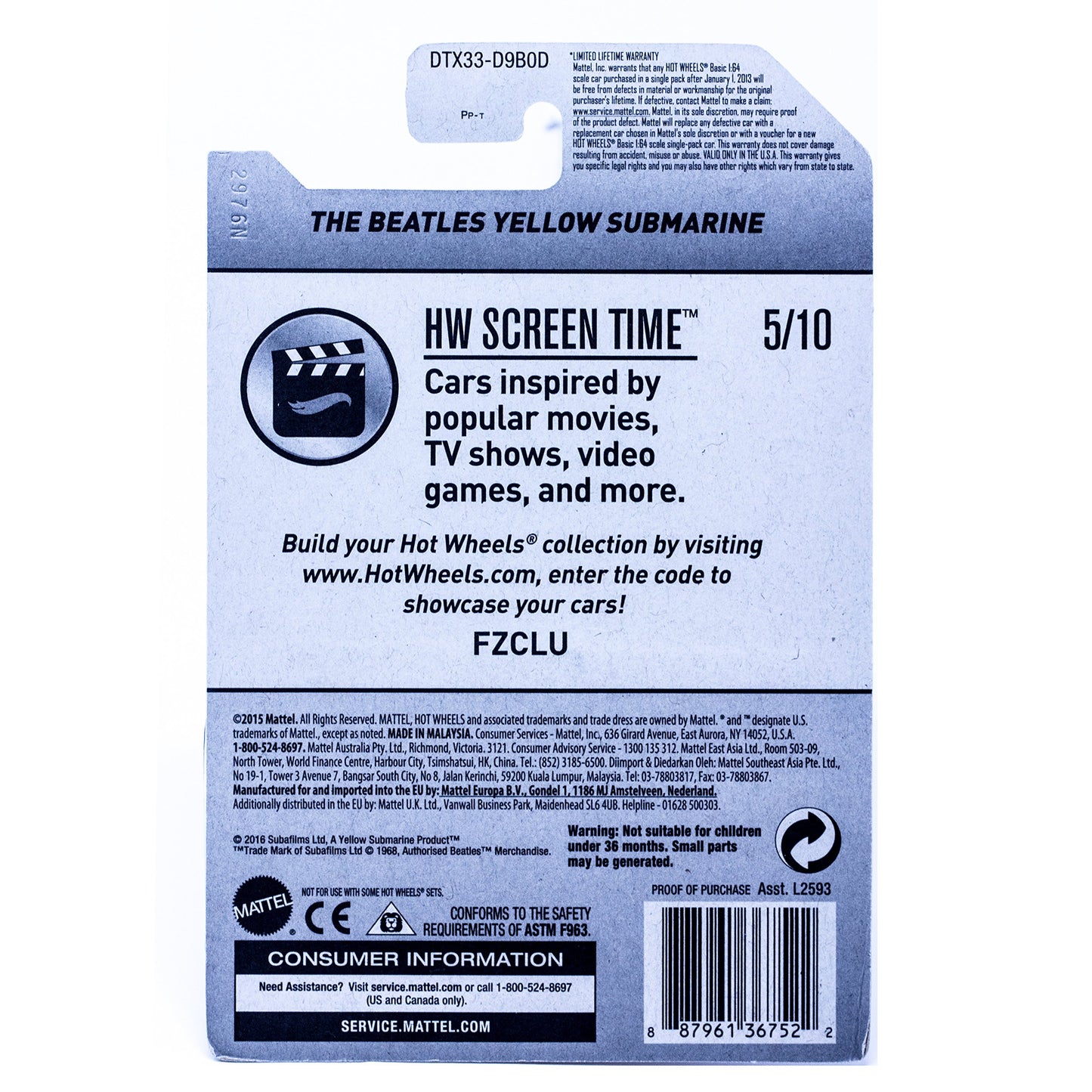 Hot Wheels, 2017 HW Screen Time, The Beatles Yellow Submarine 49/365