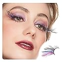 Dorisue Rainbow lashes Black Blue Purple Feather eyelashes Costume halloween eyelashes show False Eyelash Feather lashes Feather extensions for Women…