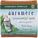 Auromere Ayurvedic Shampoo Bar - Eco Friendly, Handmade, Vegan, Cruelty Free, Natural, Non GMO, All in One Bar for Soap and Shampoo (4.23 oz), 1 pack