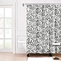 Victoria Park Toile Bathroom Shower Curtain, Black
