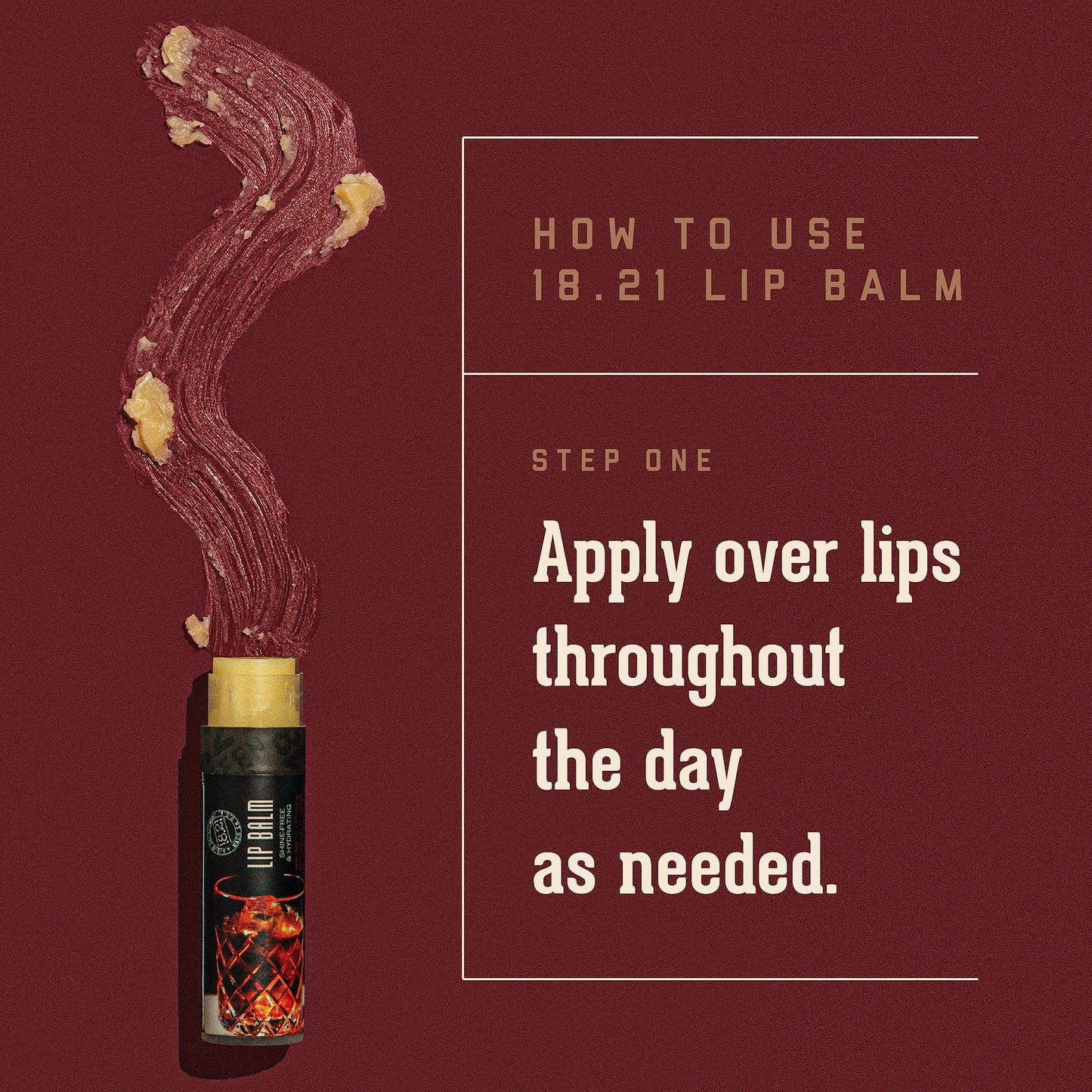 18.21 Man Made Lip Balm - Original Old Fashioned Flavor, Lip Protectant Hydrates & Moisturizes with Beeswax, Cocoa Butter & Vitamin E