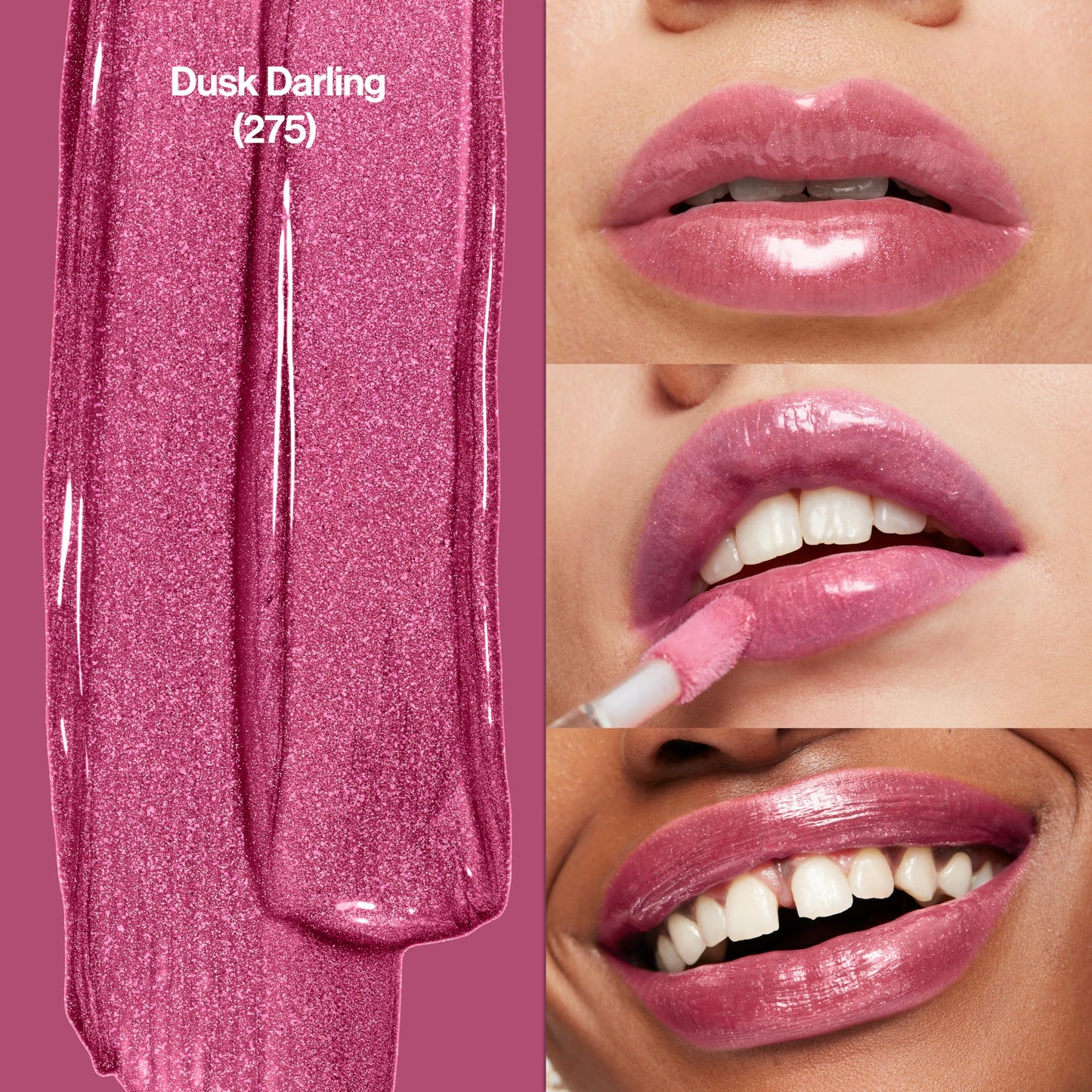 Revlon Super Lustrous Lip Gloss, Non-Sticky, Hydrating, High Shine Finish, 275 Dusk Darling, 0.13 oz