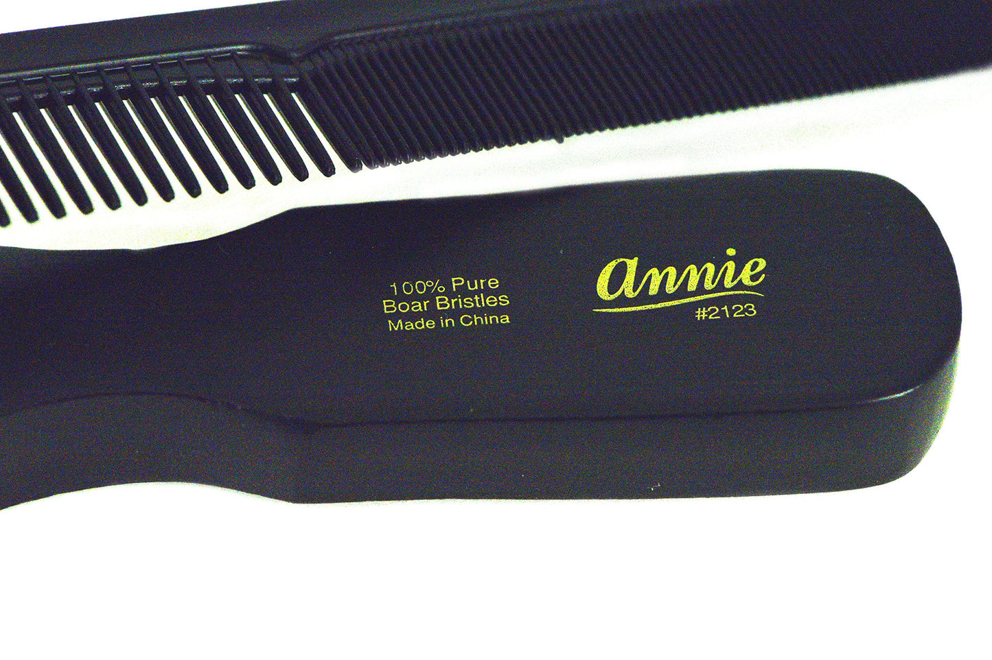 Annie Soft Mini Wave Brush #2123-100% Pure Boar Bristles, Reinforced Bristles, Black, Unisex, Wavy Hair