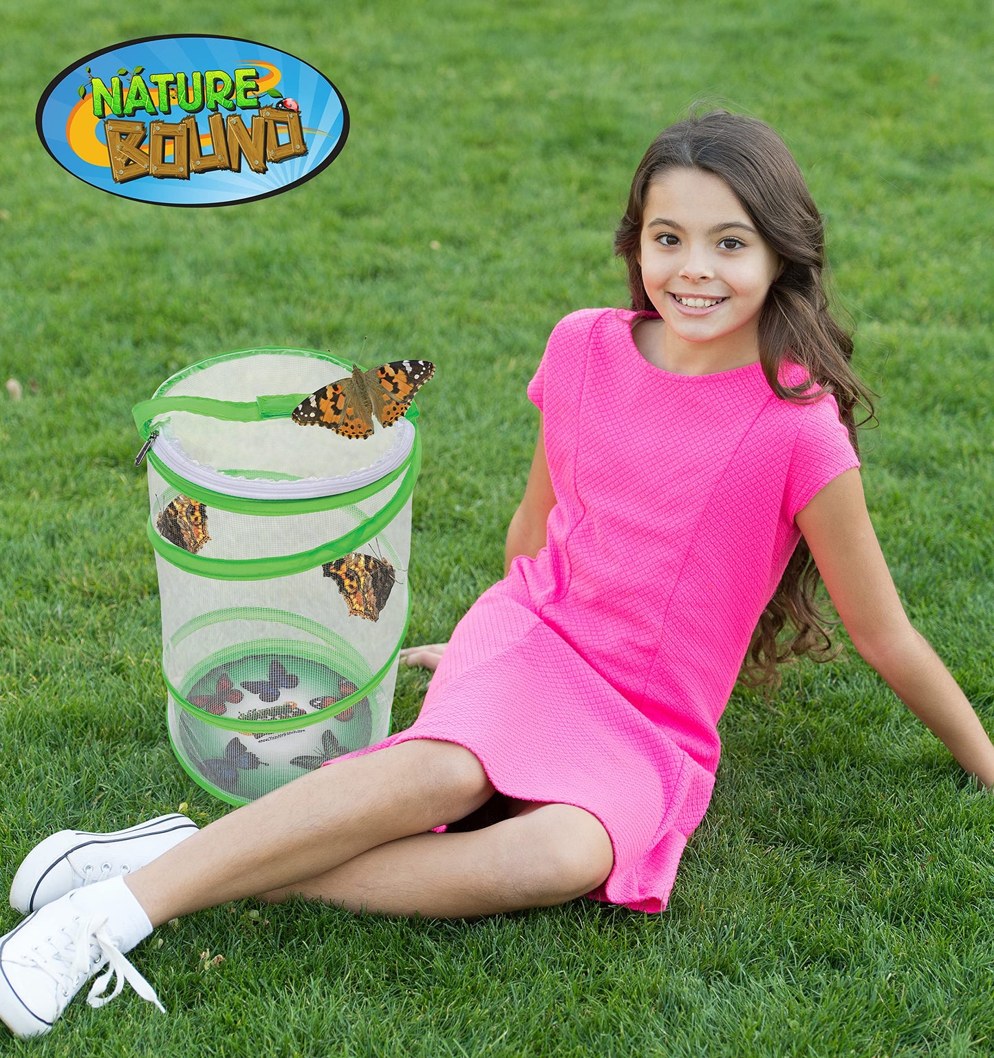 Nature Bound Butterfly Growing Kit – Live Caterpillars to Butterflies with Pop-Up Habitat, Voucher & STEM Learning Guide, Educational Project for Kids