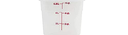 Cambro 6SFSPP190 Translucent Food Container With Lid, 6-Quart