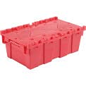 Global Industrial Distribution Container With Hinged Lid 19-5/8x11-7/8x7 Red