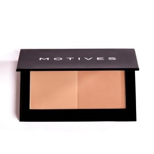 Motives® Bronzing Duo - Dual-Tone Matte & Shimmer Bronzer for Contour & Glow | Lightweight, Blendable, Long-Lasting Formula | Sun-Kissed, Natural