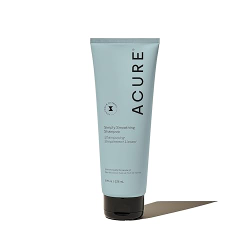 Acure Simply Smoothing Shampoo - Hydrating Anti Frizz Shampoo for Women & Men, Moisturize & Soften Frizzy, Dry, Damaged Hair & Scalp w/ Coconut Water