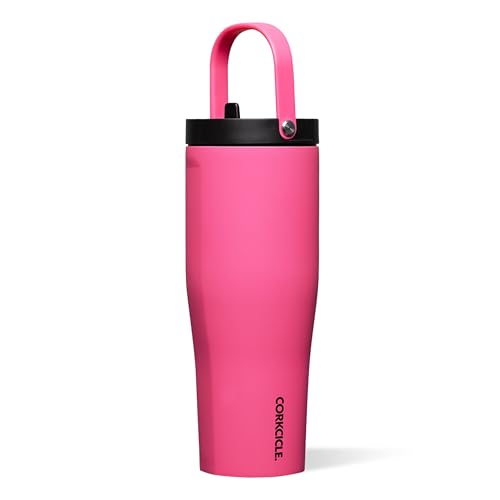 Corkcicle Go Cup XL - Leak-Proof Travel Tumbler - Triple Insulated Stainless Steel Water Bottle - Easy-Carry Handle - Summer Drinkware Gift - Keeps…