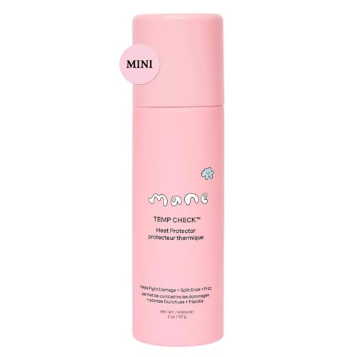 Mane Temp Check Heat Protection Spray for Hair - Anti Frizz Heat Protectant for All Hair Types - Helps Fight Damage, Split Ends & Breakage - Made