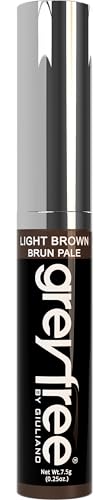 Greyfree Hair Mascara Root Touch-Up for Gray Hair | Precision Hairline Concealer for Brows & Beard (LIGHT BROWN)