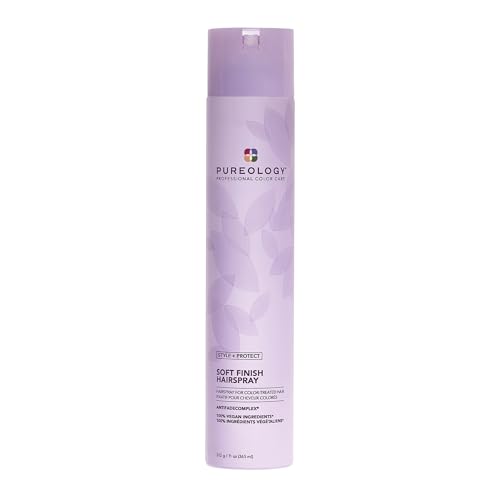 Pureology Style + Protect Soft Finish Hairspray | For Color-Treated Hair | Flexible Hold, Non-Drying Hairspray | Silicone Free | Vegan | Updated