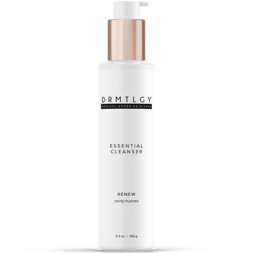 DRMTLGY Essential Facial Cleanser - Gentle Face Cleanser and Face Wash for Women and Men with Anti-Aging Peptides & Hyaluronic Acid. 6.9 fl oz
