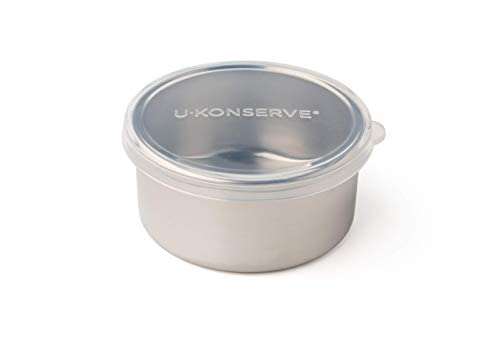 U Konserve Stainless Steel Round Food Storage Bento Box Container, Leak Proof Silicone Lid Dishwasher Safe - Plastic Free, 9oz