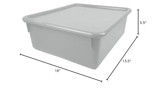 Romanoff Double Stowaway Tray with Lid, White