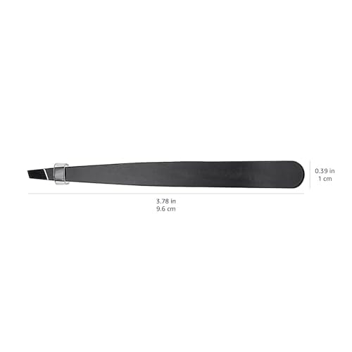 Amazon Basics Slant Tip Tweezer - Professional Stainless Steel Tweezer for Effective Hair Removal, Ideal for Daily Beauty Regimen, with Travel Case