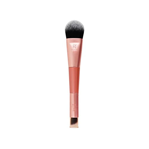 Real Techniques Cover & Conceal Dual Ended 2-in-1 Makeup Brush, For Flawless Foundation Coverage, Smooths and Conceals, Covers Blemishes
