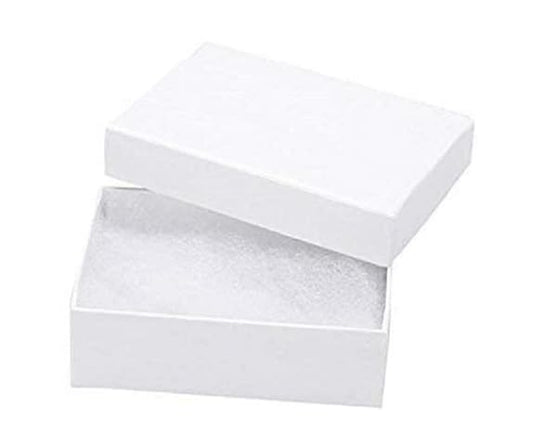 6 Pack Cotton Filled Swirl White Color Cardboard Jewelry Neck, Ring, Earring, Pendant, Pocket Watch, Body Jewelry, Gift and Retail Boxes Size 3 1/4"…