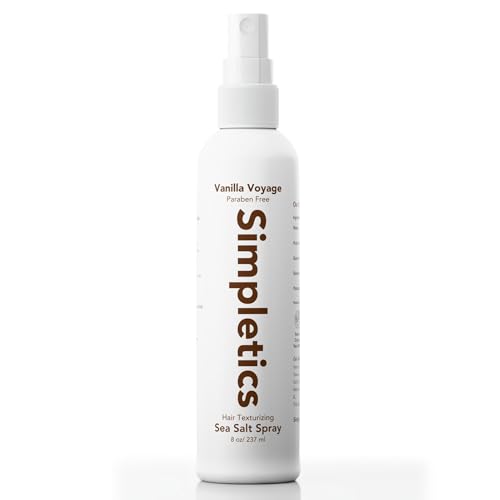 Simpletics Himalayan Sea Salt Hair Spray (Vanilla Scent) - Natural 5-Ingredient Formula for Beach Waves & Volume - Light Hold, Non-Greasy, Paraben Beauty and Personal Care Simpletics Default Title