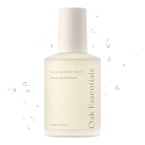 Oak Essentials Balancing Mist, Ultra-Fine Hydrating Toner Spray for Face and Body, Rose Water Face Mist with Aloe and Glycerin, 3.4 Fl Oz