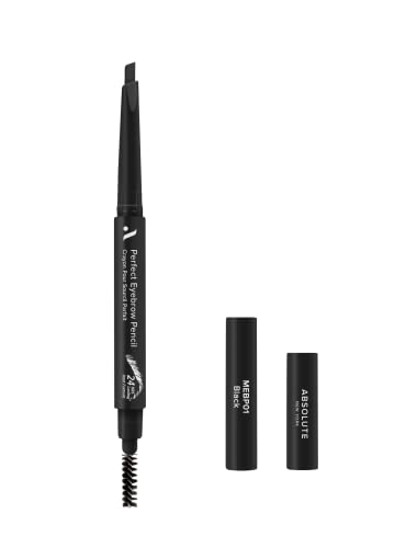 Absolute New York Perfect Eyebrow Pencil Dual-Ended To Shape, Fill, and Define Eyebrows (MEBP01 Black Hard)