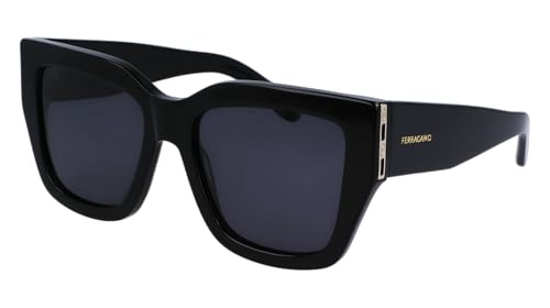 Salvatore Ferragamo Unisex Sunglasses, 001 Black, 55