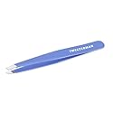 Tweezerman Stainless Steel Slant Tweezer - Eyebrow Tweezers for Women and Men (Lapis Blue)