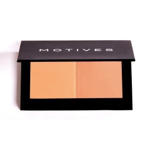 Motives® Bronzing Duo - Dual-Tone Matte & Shimmer Bronzer for Contour & Glow | Lightweight, Blendable, Long-Lasting Formula | Sun-Kissed, Natural