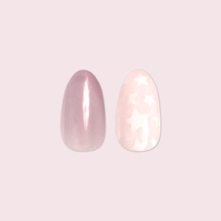 Olive & June The Instant Mani Press-On Nails, 42 Glue Press-on Nails (Mermaid Hair & SuperStars Mash-up, Medium) Beauty & Personal Care Olive & June
