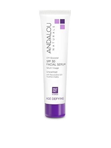 Andalou Naturals DIY Booster SPF 30 Facial Serum Unscented, Anti Aging Face Sunscreen with Broad Spectrum Protection, Moisturizing for Dry to Very Dry