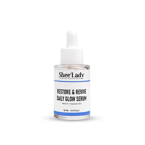 Shee'lady Restore & Revive Daily Glow Serum Daily Anti-Aging Wrinkle and Skin Tone Skin Care Treatment, Brightening Serum, Stocking Stuffers for Men