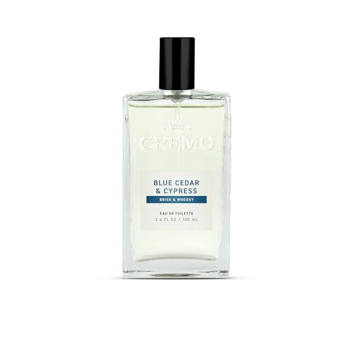 Cremo Cologne For Men - Blue Cedar & Cypress Mens Cologne Spray, A Woodsy Scent with Notes of Lemon Leaf, Cypress and Cedar, Multi-Layered Signature