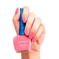 MASGLO Traditional Nail Polish 0.5 Fl. Oz. 3 piece kit with NUTRITIVE ROSE BASE, color COMICA and TOPCOAT GEL Beauty & Personal Care MASGLO