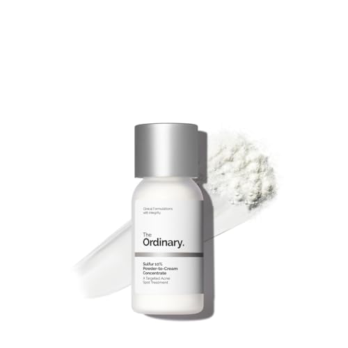 The Ordinary Sulfur 10% Powder-to-Cream Acne Spot Treatment Concentrate, Reduces Pimple Size and Zit Redness, 0.18 Oz Beauty and Personal Care The Ordinary Default Title