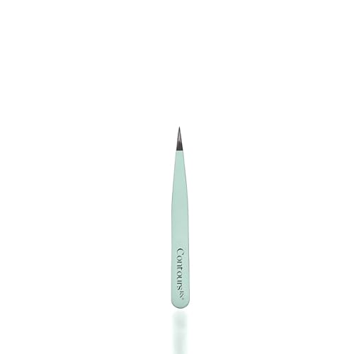Contours Rx Precision Tweezers - Needle Nose Stainless Steel Tweezer for Lids by Design Placement, Eyebrow Grooming & Lash Application - TSA-Approved