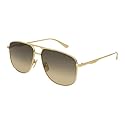 Gucci Mens GG0336S-001 Sunglasses, Gold, 60, gold, 60
