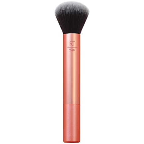 Real Techniques Everything Face Makeup Brush, Flawless Finish, Streak Free Makeup Application, For Foundation, & Powder Makeup Application, Fluffy