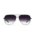 QUAY - Sunglasses For Men & Women, Oversized Aviator Shades, UV Protected Lenses (High Key Large, Black/Fade)