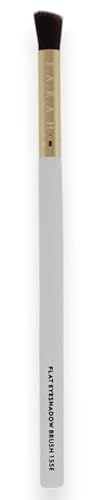 F.A.R.A.H Flat Eyeshadow Brush 155E - White - Vegan Blending Brush for Creams & Powders - Precise Eye Makeup Application - Brass Ferrule & White