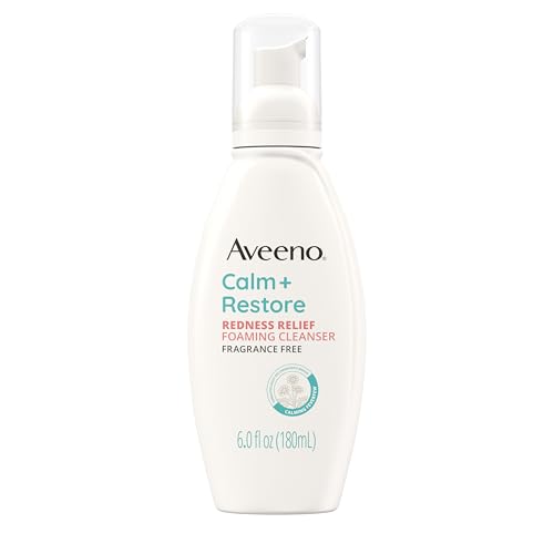 Aveeno Calm + Restore Redness Relief Foaming Cleanser, Daily Facial Cleanser With Calming Feverfew to Help Reduce the Appearance of Redness Beauty and Personal Care Aveeno Default Title