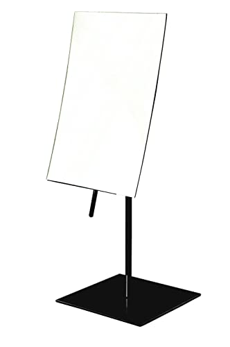 JERDON Rectangular Tabletop Vanity Makeup Mirror - 3X Magnification with Black Finish - 5-inch by 8-inch Vanity Mirror - Pivot Adjustment - Model