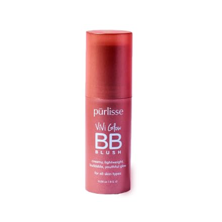 p?rlisse ViVi Glow BB Blush Stick for Cheeks - Blendable Cream Stick Blush with Hyaluronic Acid, Jasmine & Cornelian Cherry - Hydrating & Dewy Finish