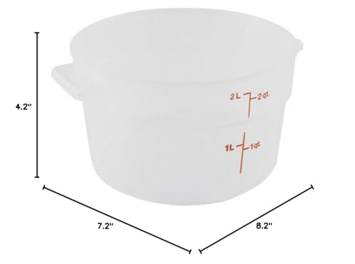 Cambro (RFS2PP190 2 Qt. Round Polypropylene Food Storage Container - Camwear