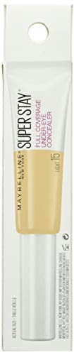 Maybelline New York Super Stay Full Coverage, Brightening, Long Lasting, Under Eye Concealer Liquid Makeup for up to 24H Wear, with Paddle Applicator