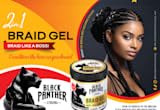 Black Panther Braid Gel | Smooths & Tames Frizz | No Flaking or Drying | High Shine, Long Lasting for Braids, Locks, Twists, Cornrows | 16 oz