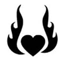 Flame Heart Make Up Stencil- 5 Pack
